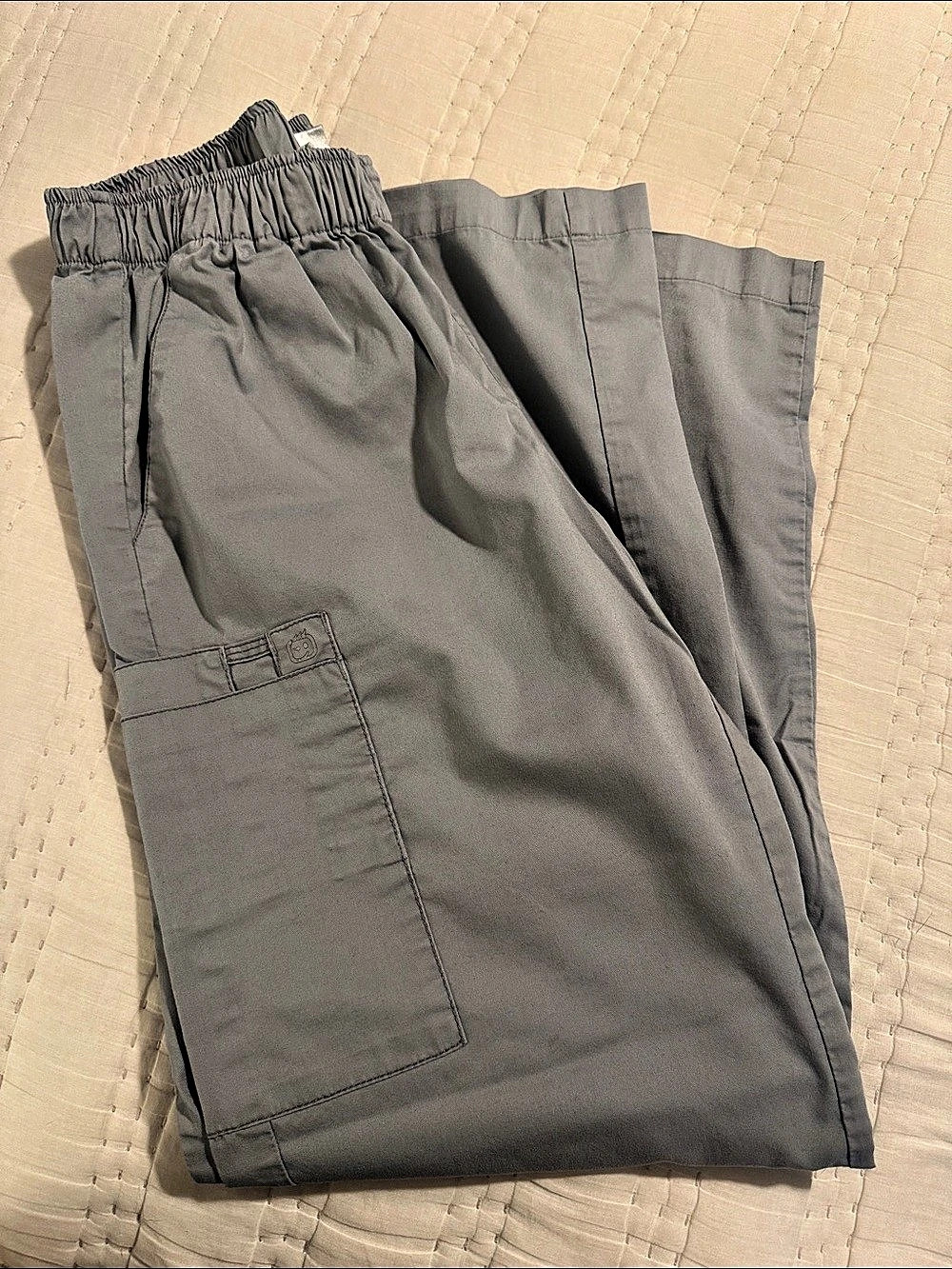 WonderWink WonderWORK Women's Pull-On Cargo Scrub Pant WonderWORK 501 Gray Cargo